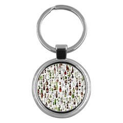 Bottle Chic Print Patterns Key Chain (round)