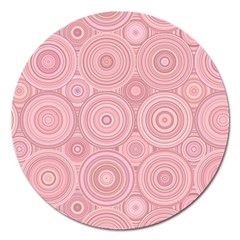 Pink Retro Texture With Circles, Retro Circles Background, Magnet 5  (round)