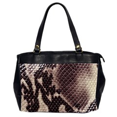 Snake Skin, Reptile Skin, Snake Skin Textures, Brown Snake Oversize Office Handbag (2 Sides)