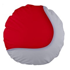 White Red Ripples Large 18  Premium Round Cushions