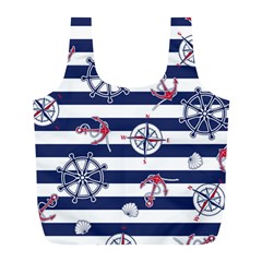 Seamless Marine Pattern Full Print Recycle Bag (l)