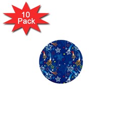 Christmas Stars Pattern Star 1  Mini Buttons (10 Pack) 