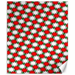 Christmas Star Red Green Canvas 8  X 10 