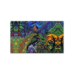 Psychedelic Digital Art Artwork Landscape Colorful Sticker Rectangular (100 Pack)