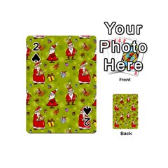 Background With Santa Claus, Christmas Decorations Playing Cards 54 Designs (mini)