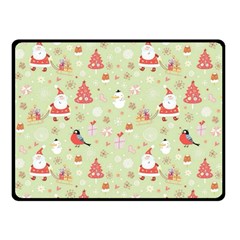 Christmas Pattern, Christmas Tree, Santa Two Sides Fleece Blanket (small)