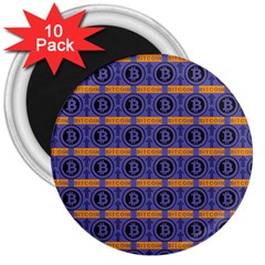 Bitcoin Logo Pattern 3  Magnets (10 Pack) 