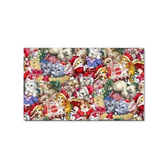 Pattern Kitten Christmas Sticker Rectangular (100 Pack)