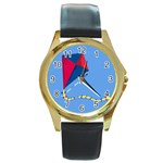 Kite Round Gold Metal Watch