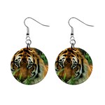 Tiger 1  Button Earrings Front
