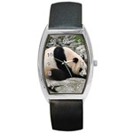 Giant Panda Barrel Style Metal Watch Front