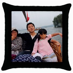 ?? 111 Throw Pillow Case (black)