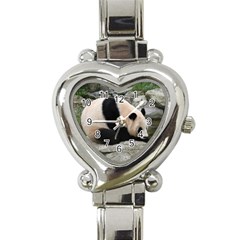 Giant Panda Heart Italian Charm Watch by ironman2222