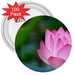 Red Pink Flower 3  Button (100 pack)