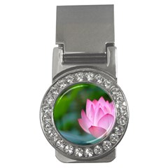 Red Pink Flower Money Clip (CZ)