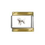 White Poodle Dog Gifts BW Gold Trim Italian Charm (9mm)