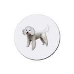 White Poodle Dog Gifts BW Rubber Round Coaster (4 pack)