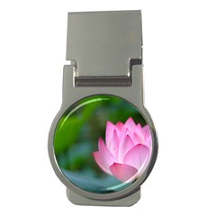 Pink Flowers Money Clip (Round)