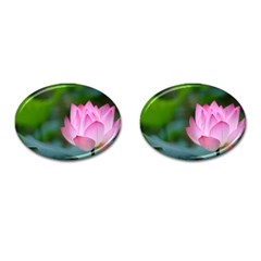 Pink Flowers Cufflinks (Oval)