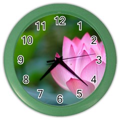 Pink Flowers Color Wall Clock