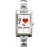 I Love My Golden Retriever Rectangular Italian Charm Watch