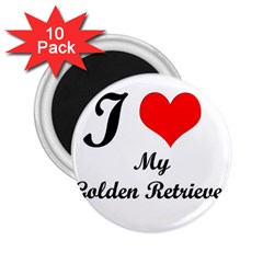 I Love My Golden Retriever 2 25  Magnet (10 Pack) by mydogbreeds