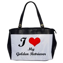 I Love My Golden Retriever Oversize Office Handbag (one Side) by mydogbreeds