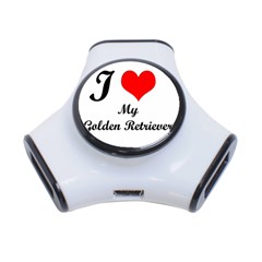 I Love My Golden Retriever 3-port Usb Hub by mydogbreeds