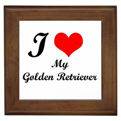 I Love Golden Retriever Framed Tile