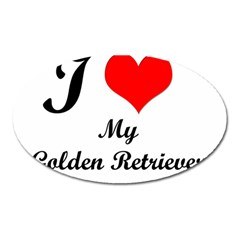 I Love Golden Retriever Magnet (oval) by mydogbreeds