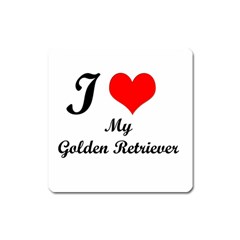 I Love Golden Retriever Magnet (square) by mydogbreeds