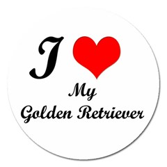 I Love Golden Retriever Magnet 5  (round) by mydogbreeds