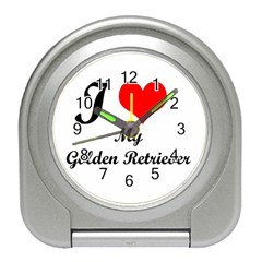 I Love Golden Retriever Travel Alarm Clock