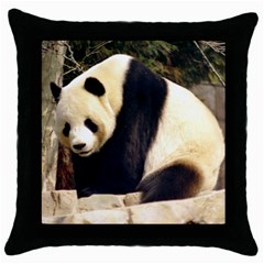 Giant Panda National Zoo Throw Pillow Case (black) by rainbowberry