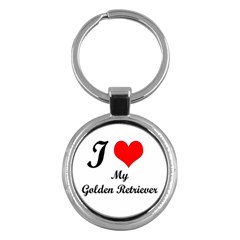 I Love My Golden Retriever Key Chain (round) by ArtsCafecom3