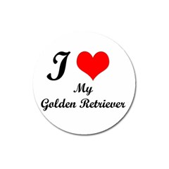 I Love My Golden Retriever Magnet 3  (round) by ArtsCafecom3