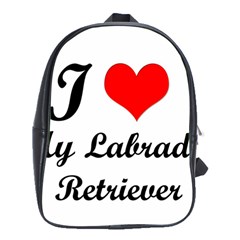 I Love My Labrador Retriever School Bag (large)