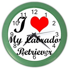 I Love My Labrador Retriever Color Wall Clock by swimsuitscccc