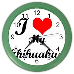 I Love My Chihuahua Color Wall Clock by CowCowDemo