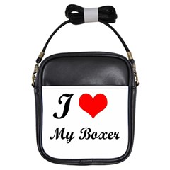 I Love My Boxer Girls Sling Bag by CowCowDemo