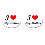 I Love My Maltese Cufflinks (Oval) Front(Pair)