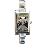 Big Panda Rectangular Italian Charm Watch Front