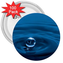 Water Drop 3  Button (100 Pack)