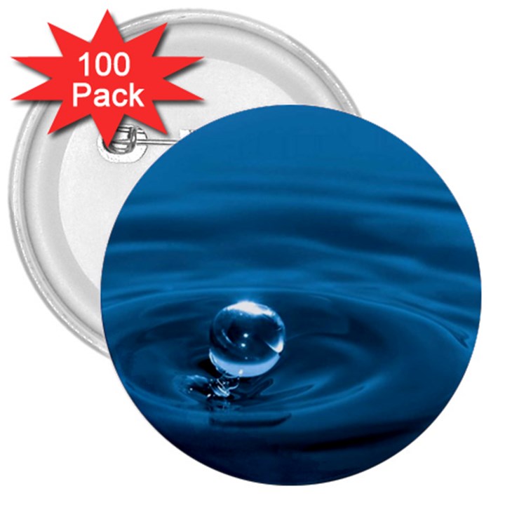 Water Drop 3  Button (100 pack)