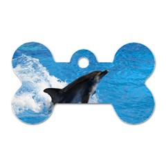 Swimming Dolphin Dog Tag Bone (one Side) by knknjkknjdd