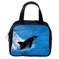 Swimming Dolphin Classic Handbag (one Side) by knknjkknjdd
