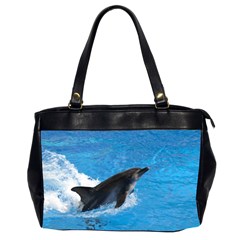 Swimming Dolphin Oversize Office Handbag (two Sides)