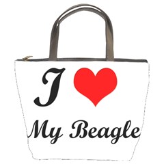 I Love My Beagle Bucket Bag by free