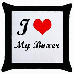I Love My Beagle Throw Pillow Case (black)