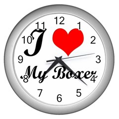 I Love My Beagle Wall Clock (silver)